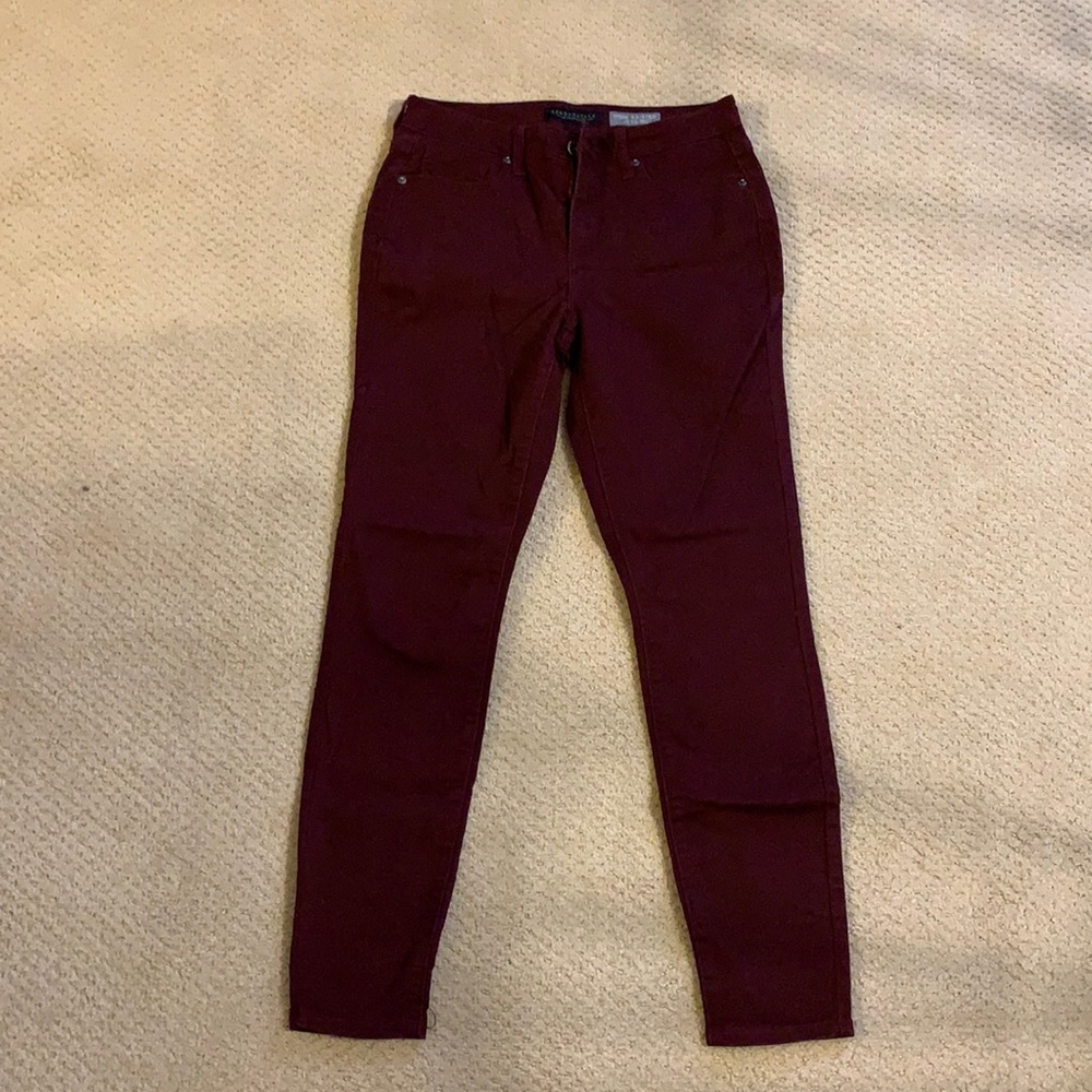 High Waisted Aeropostale Burgundy Jegging